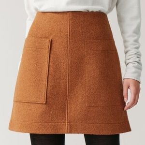 COS Wool Mini Skirt in Caramel